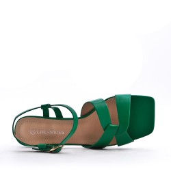 Faux leather heeled sandal