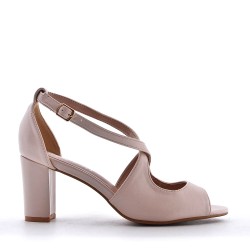 Faux leather heeled sandal