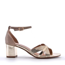 Faux leather heeled sandal