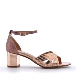 Faux leather heeled sandal