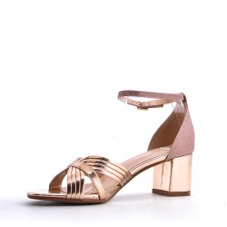 Faux leather heeled sandal