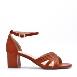 Faux leather heeled sandal