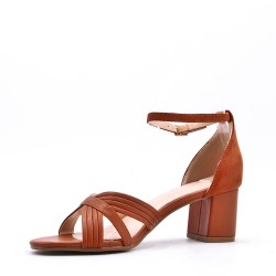 Faux leather heeled sandal