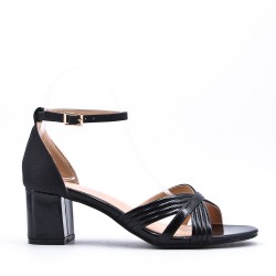 Faux leather heeled sandal