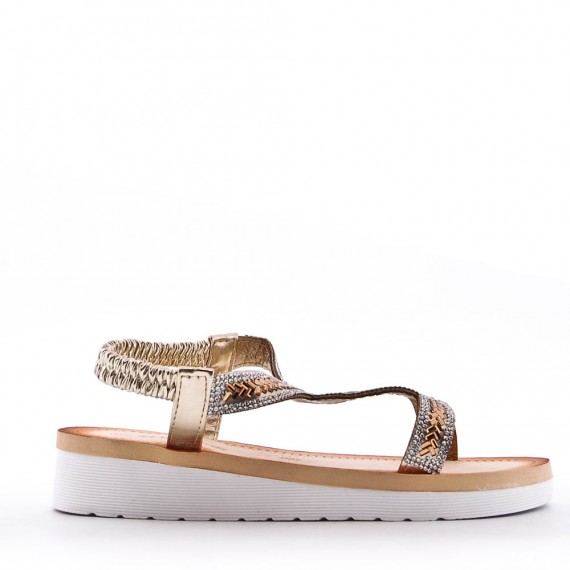 Women's faux leather wedge sandal