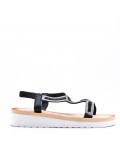 Women's faux leather wedge sandal