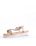 Women's faux leather wedge sandal