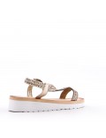 Women's faux leather wedge sandal