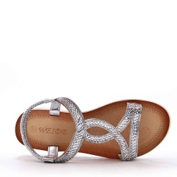 Women's faux leather wedge sandal