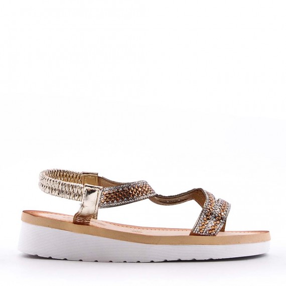 Women's faux leather wedge sandal