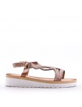 Women's faux leather wedge sandal