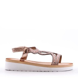 Women's faux leather wedge sandal