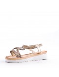 Women's faux leather wedge sandal