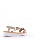 Women's faux leather wedge sandal