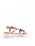 Women's faux leather wedge sandal