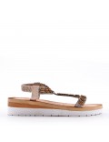 Women's faux leather wedge sandal