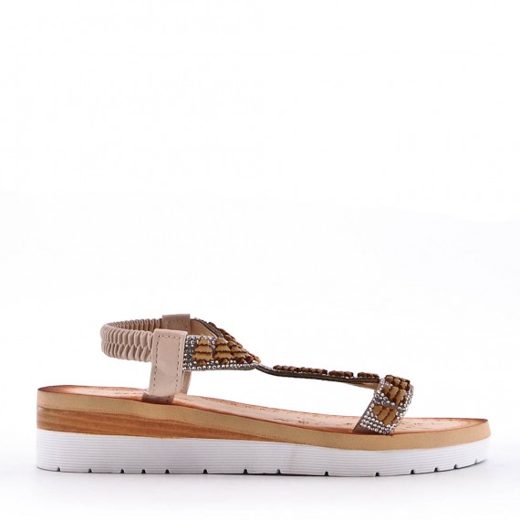 Women's faux leather wedge sandal