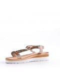 Women's faux leather wedge sandal