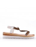 Women's faux leather wedge sandal