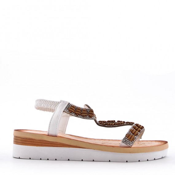 Women's faux leather wedge sandal