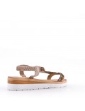 Women's faux leather wedge sandal