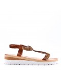 Women's faux leather wedge sandal