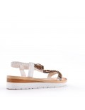 Women's faux leather wedge sandal