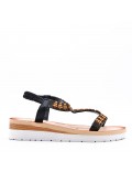 Women's faux leather wedge sandal