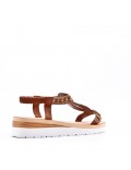 Women's faux leather wedge sandal