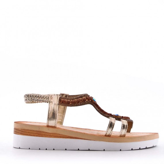 Women's faux leather wedge sandal