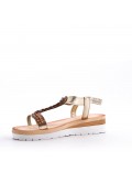 Women's faux leather wedge sandal