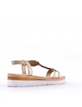 Women's faux leather wedge sandal