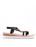 Women's faux leather wedge sandal