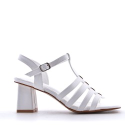 Faux leather heeled sandal