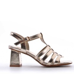 Faux leather heeled sandal