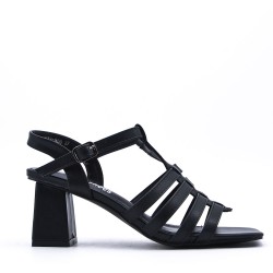 Faux leather heeled sandal