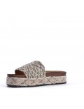 Slipper in mixed materials for women