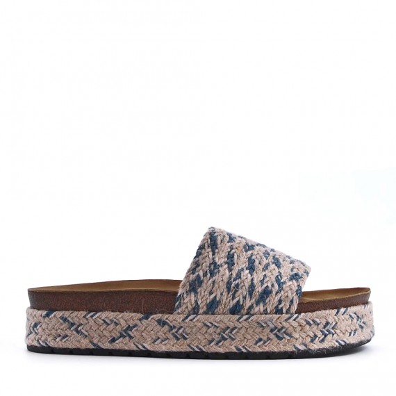 Slipper in mixed materials for women