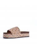 Slipper in mixed materials for women