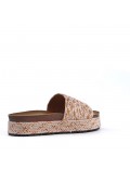 Slipper in mixed materials for women