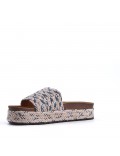 Slipper in mixed materials for women