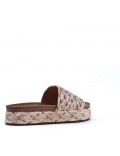 Slipper in mixed materials for women