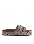 Slipper in mixed materials for women