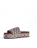 Slipper in mixed materials for women