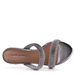 Sandal in mixed materials for women