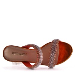 Sandal in mixed materials for women