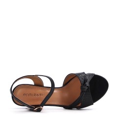 Sandal in mixed materials for women