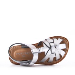 Girl's faux leather sandal