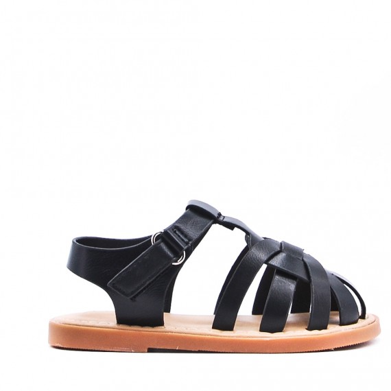 Girl's faux leather sandal