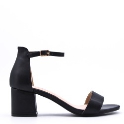 Faux leather heeled sandal